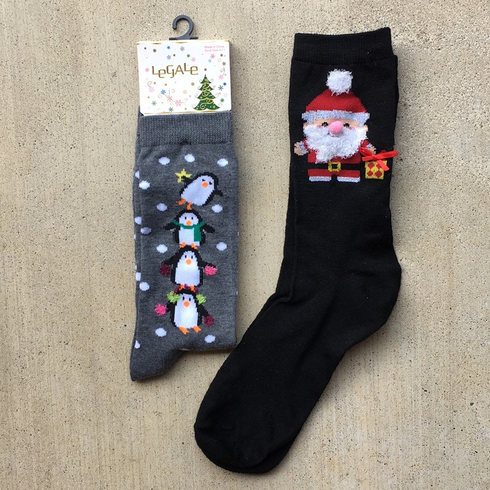 Legale Christmas Socks Santa Clause Penguins 9-11